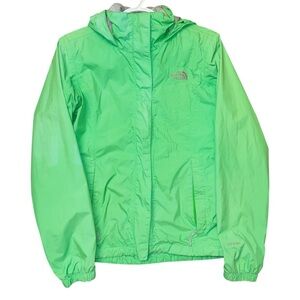 The North Face Green HyVent Hooded Rain Jacket Size Small Lightweight Shell